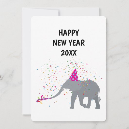 Elephant Partding - Animals Holiday New Years Card Feestdagenkaart (Voorkant)
