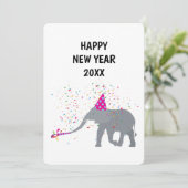 Elephant Partding - Animals Holiday New Years Card Feestdagenkaart (Staand voorkant)