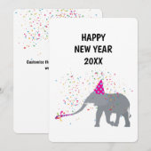 Elephant Partding - Animals Holiday New Years Card Feestdagenkaart (Voorkant / Achterkant)