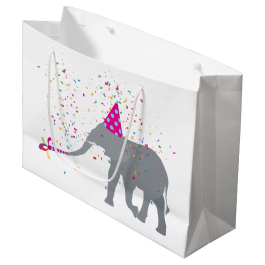 Elephant Partding - Dieren met een partij Groot Cadeauzakje (Voorkant Gekanteld)