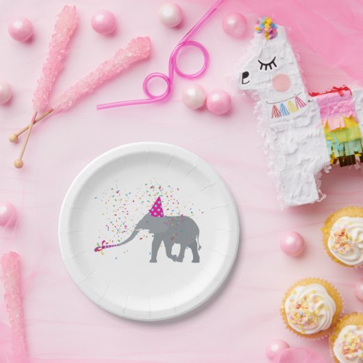 Elephant Partding - Dieren met een partij Papieren Bordje (Feest)