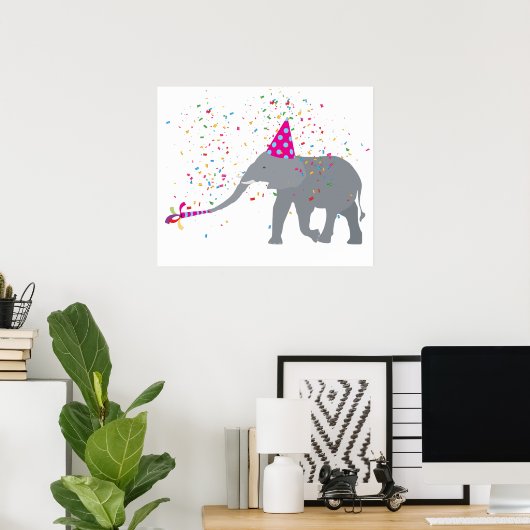 Elephant Partding - Dieren met een partij Poster (Thuiskantoor)