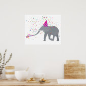 Elephant Partding - Dieren met een partij Poster (Keuken)