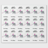 Elephant Partding - Dieren op Birthday Party Name Cadeaupapier (Vlak)
