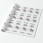 Elephant Partding - Dieren op Birthday Party Name Cadeaupapier (Uitgerold)