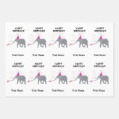 Elephant Partding - Dieren op Birthday Party Name Inpakpapier Vel (Voorkant 3)