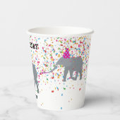 Elephant Partding - Dieren op de Birthday Party Papieren Bekers (Achterkant)