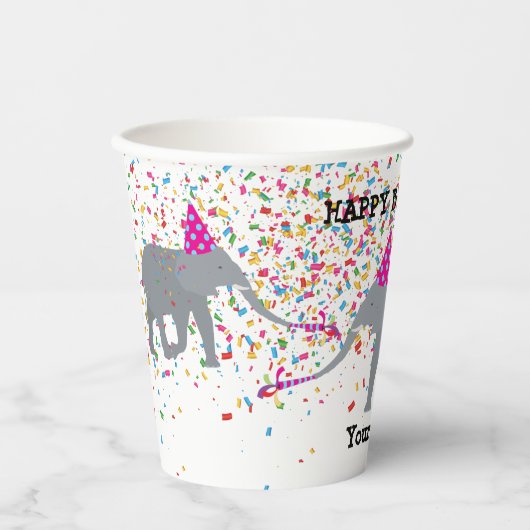 Elephant Partding - Dieren op de Birthday Party Papieren Bekers (Voorkant)