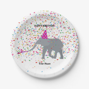 Elephant Partding - Dieren op de Birthday Party Papieren Bordje