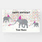 Elephant Partding - Dieren op de Birthday Party Spandoek (Horizontaal)
