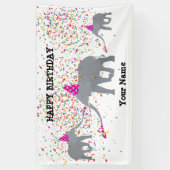 Elephant Partding - Dieren op de Birthday Party Spandoek (Verticaal)