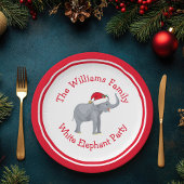 Elephant-partij voor rode kerstmis papieren bordje