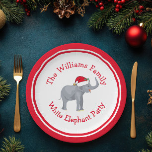 Elephant-partij voor rode kerstmis papieren bordje