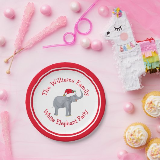 Elephant-partij voor rode kerstmis papieren bordje (Feest)