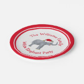 Elephant-partij voor rode kerstmis papieren bordje (Gekanteld)