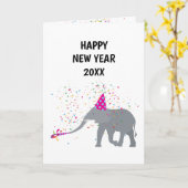 Elephant Parting - Dierenholiday - Nieuwe Jaren Kaart (Gele Bloem)