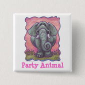 Elephant Party Animal Button (Voorkant)