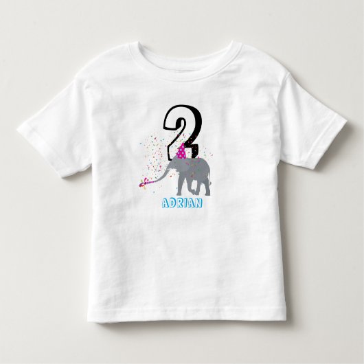 Elephant Party - Animals Birthday Boy Girl Kinder Shirts (Voorkant)