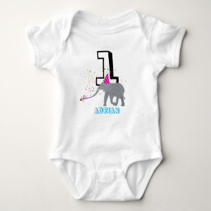 Elephant Party - Animals Birthday Boy Girl Romper