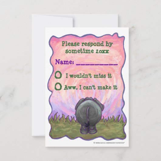Elephant Party Center RSVP-kaarten RSVP Kaartje (Achterkant)