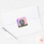 Elephant Party Center Vierkante Sticker (Envelop)