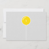 Elephant Party Invitation, Geel & Grijs Kaart (Achterkant)