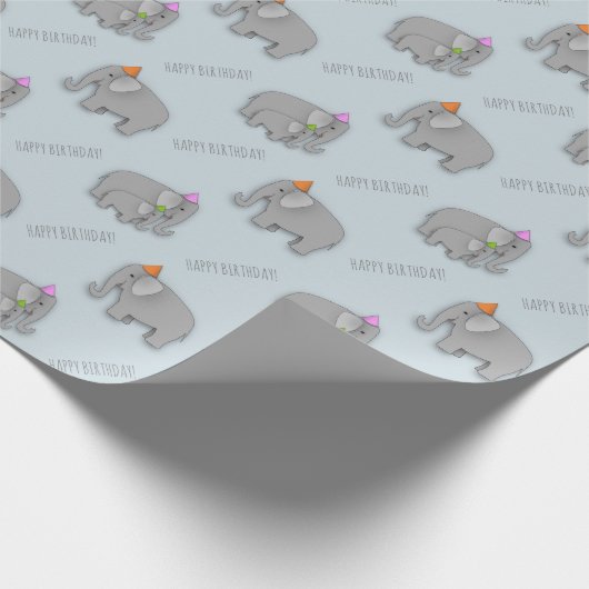 Elephant Party Wrapping Paper Cadeaupapier (Hoek)