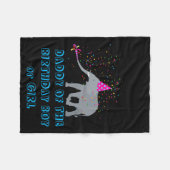 Elephant Partying Animal Birthday Daddy Girl Boy T Fleece Deken (Voorkant (Horizontaal))