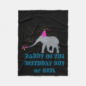 Elephant Partying Animal Birthday Daddy Girl Boy T Fleece Deken (Voorkant)