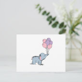 Elephant Pastel Waterverf Bunch Balloo Briefkaart (Staand voorkant)