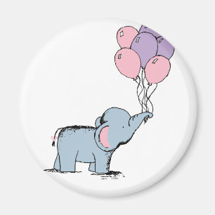 Elephant Pastel Waterverf Bunch Balloo Magneet