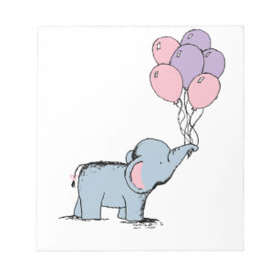 Elephant Pastel Waterverf Bunch Balloo Notitieblok