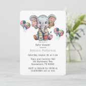Elephant Patchwork Chic Girl of Boy Baby shower Kaart (Staand voorkant)