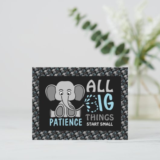 Elephant Patience Briefkaart (Staand voorkant)