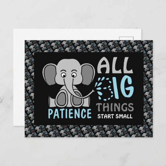 Elephant Patience Briefkaart (Voorkant / Achterkant)