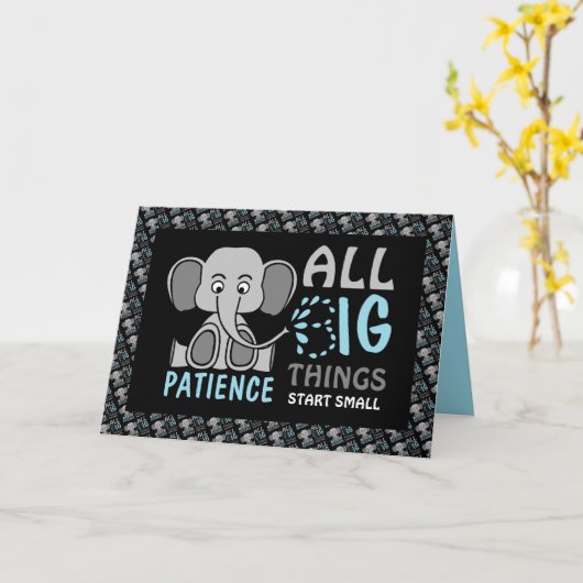 Elephant Patience Kaart (Gele Bloem)