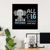 Elephant Patience Poster (Thuiskantoor)