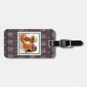 Elephant Patroon voor aangepaste foto's zwart Bagagelabel (Voorkant horizontaal)