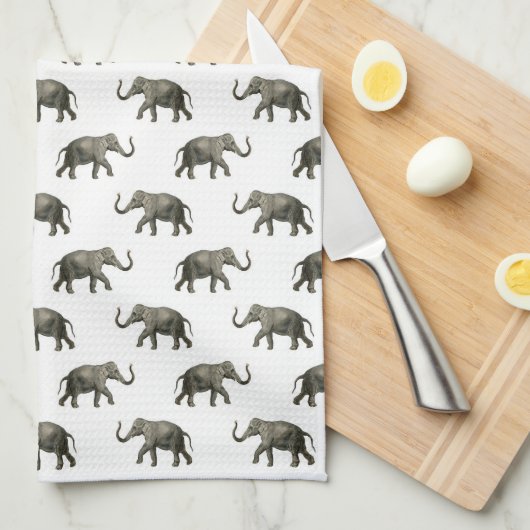 Elephant Pattern - Aangepaste naam Theedoek (Quarter Fold)