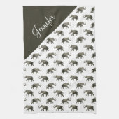 Elephant Pattern - Aangepaste naam Theedoek (Verticaal)