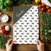 Elephant Pattern - Aangepaste naam Theedoek