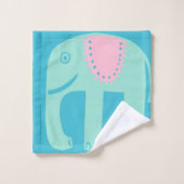Elephant Pattern Aqua Bad Handdoek (Wasdoekje)