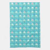 Elephant Pattern Aqua Blue Theedoek (Verticaal)