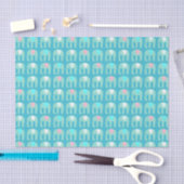 Elephant Pattern Aqua Blue Tissuepapier (Craft)