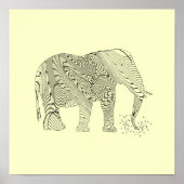 Elephant Pattern Art Print Poster (Voorkant)