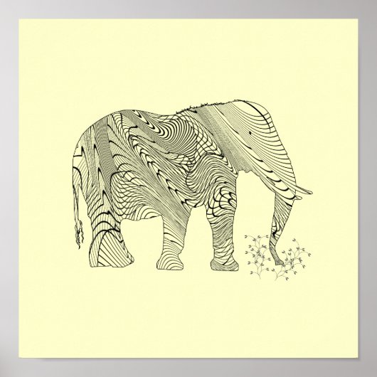 Elephant Pattern Art Print Poster (Voorkant)