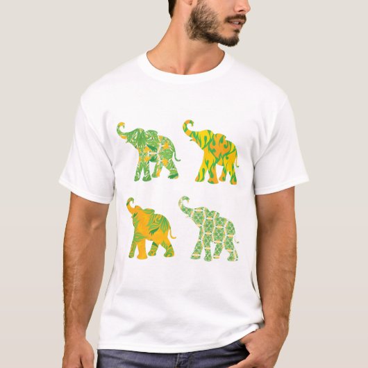 Elephant Pattern Art print Unieke moderne T-shirt (Voorkant)