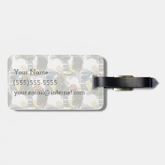 Elephant Pattern Bagagelabel (Achterkant horizontaal)