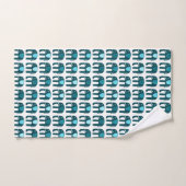 Elephant Pattern Blue Bad Handdoek (Handdoek)