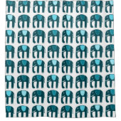 Elephant Pattern Blue Douchegordijn (Voorkant)
